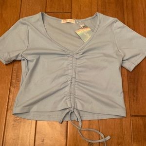 ROMWE blight blue crop top